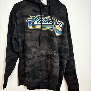 Black Camo Hoodie with Graphic Logo